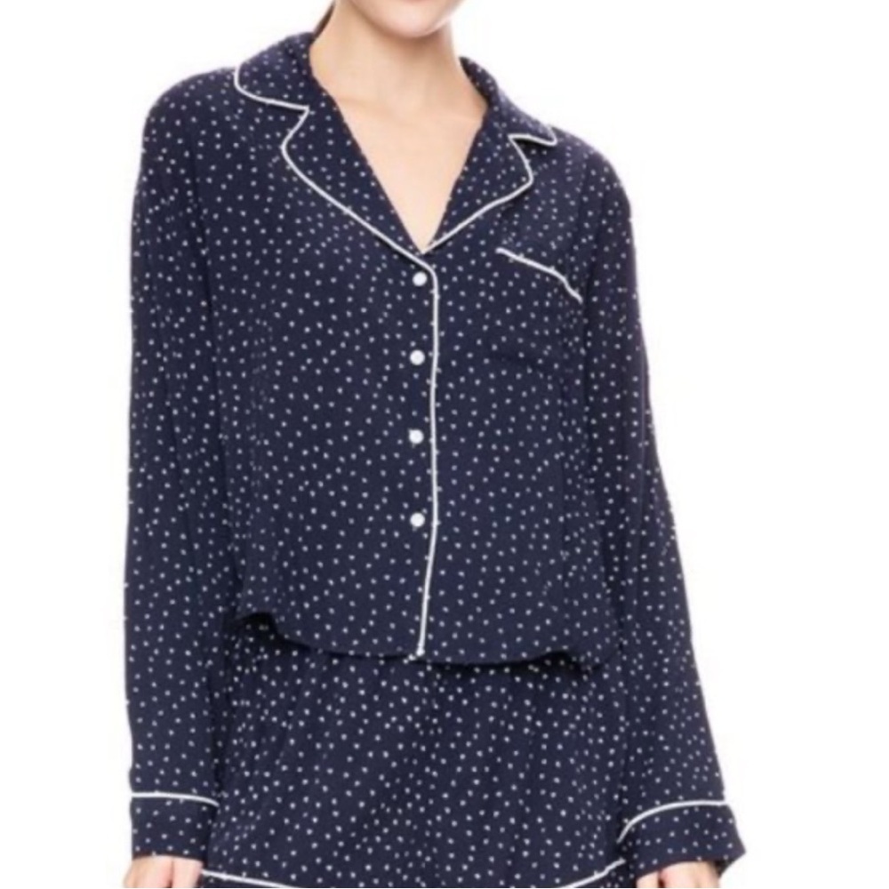 Rails Navy and White Hearts Pajama Top . Size M